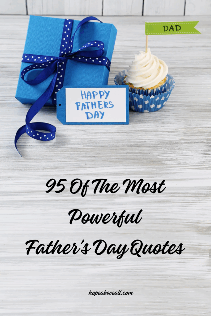 A gift, a cupcake and a Happy Father's Day note.
Pin title: 95 Of The Most Powerful Father's Day Quotes