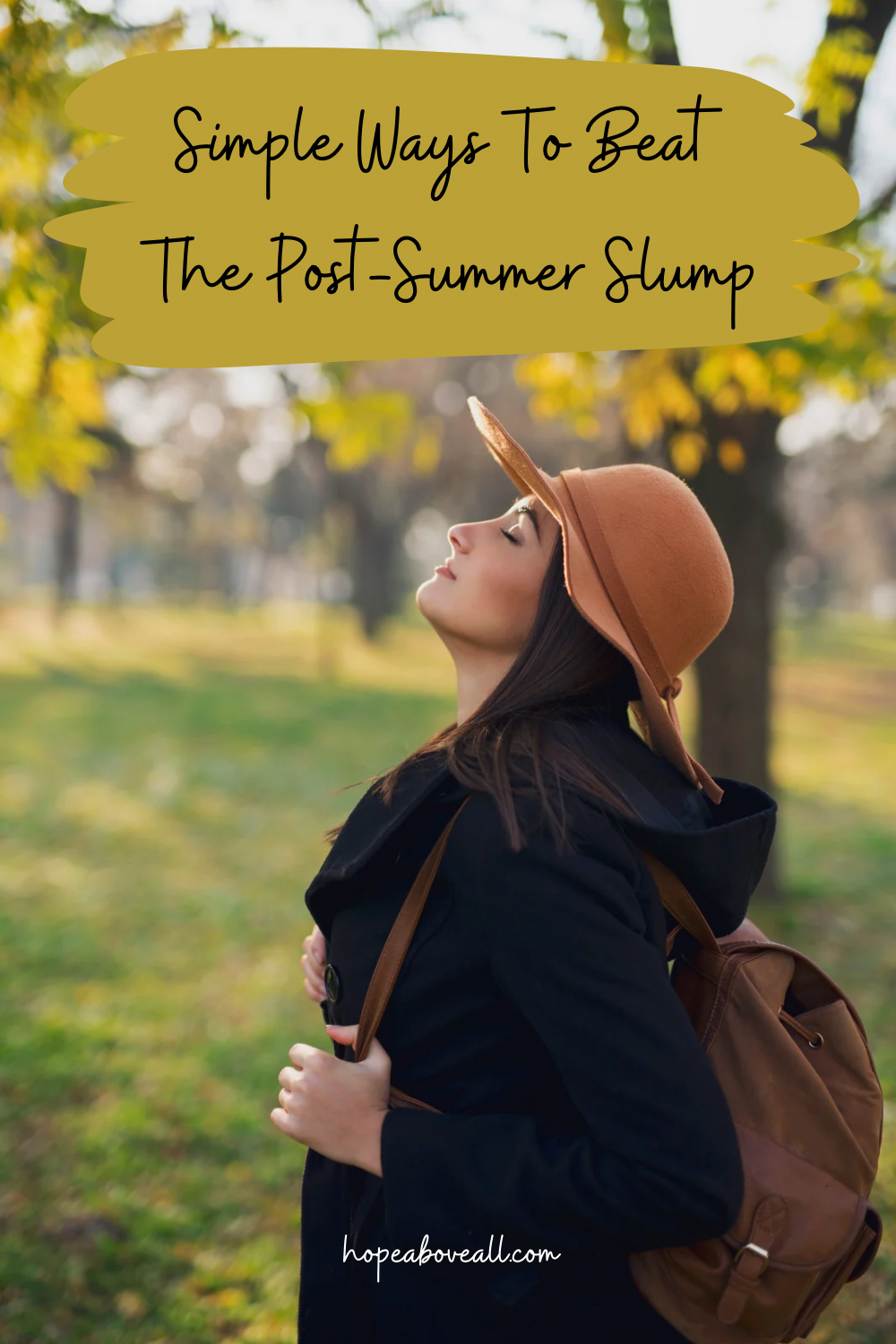 Woman feeling hopeful while standing outside